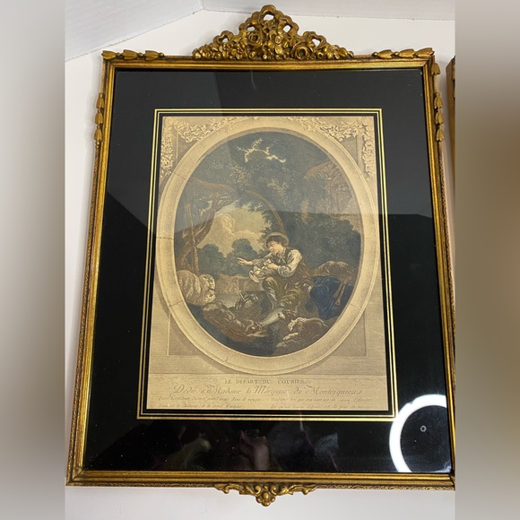 Antique Framed Prints Dedicated to Madame la Marquise de Montesquiou Vintage Art - Picture 3 of 15